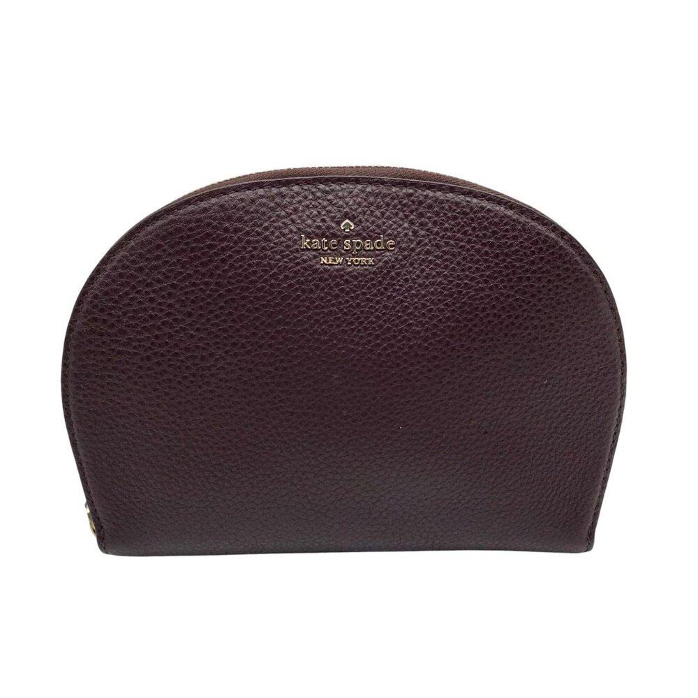 Kate Spade Dark Cherry Pebbled leather Jackson Half Moon Wristlet